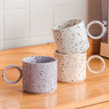 Solhui Nordic Ceramic Coffee Speckled Ink Mugs and Cups With Ring Handle