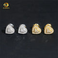 Hip Hop Style Heart Stud Iced Out GRA Certified Moissanite Diamond 925 Sterling Silver Earrings