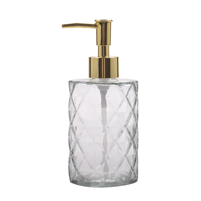 Modern Bathroom 300ml Glass Pump Dispenser High Quality Liquid Cleaning Tools Hand Wash Squeeze Soap Bottles 2pcs Set CN;GUA