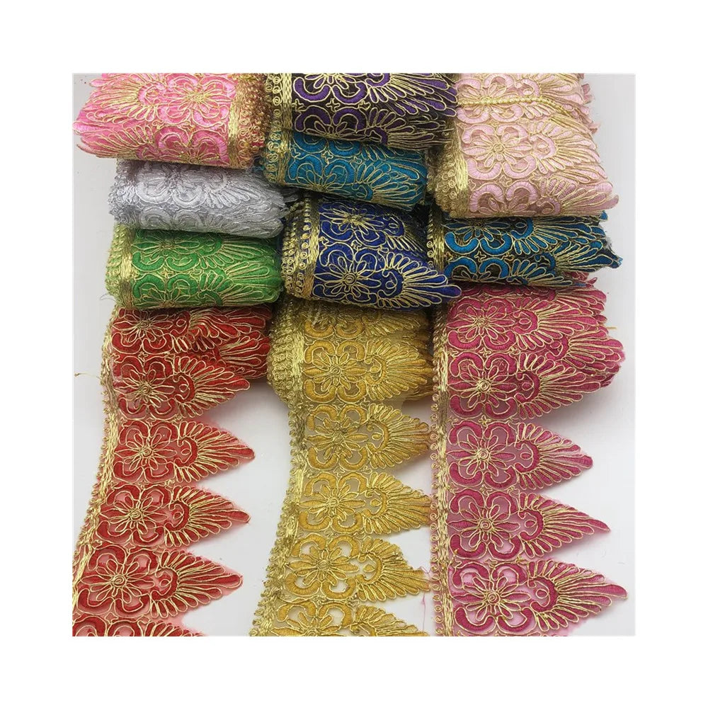 Rayon Embroidery Scalloped Lace Trim Bridal Wedding Trim Wide:12.5cm