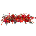 Silk Red Yellow Rose Artificial Flower Runner for Party Wedding Backdrop Decorations Table Runner 1m Road Leading Flower Row