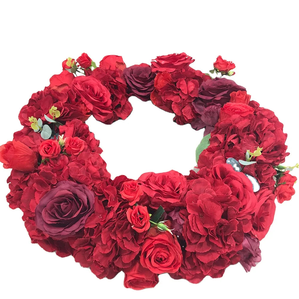 GNW 2024 Hot Sale Custom 5D Centerpiece Artificial Red Rose Flower Wall Silk Flowers for Wedding Parties