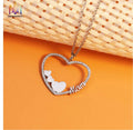 New Trendy Heart-Shaped Hoop Diamond Necklace with Stainless Steel Link Chain Zircon Pendant for Mom for Expressing love