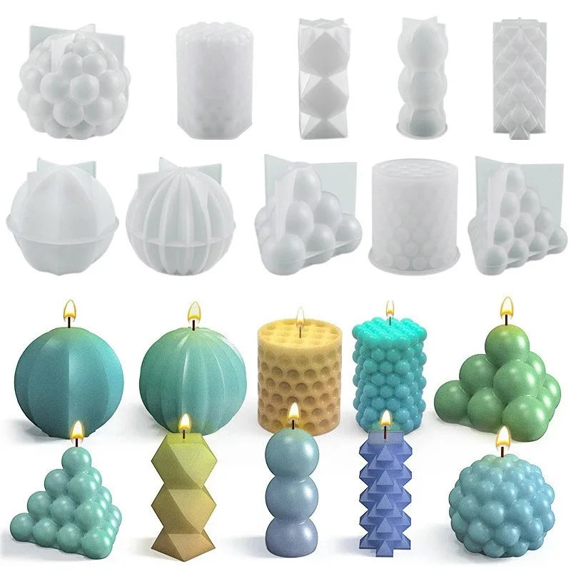 Lantern Wave Light Aromatherapy DIY Bead Magic Cube Bubble Table Candle Epoxy Resin Molds Silicone Moldes De Silicona Cake Tools