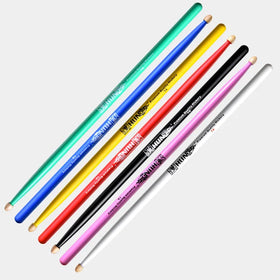 Hickory Drum Sticks Colored Acorn Tips Custom Logo Option 7A