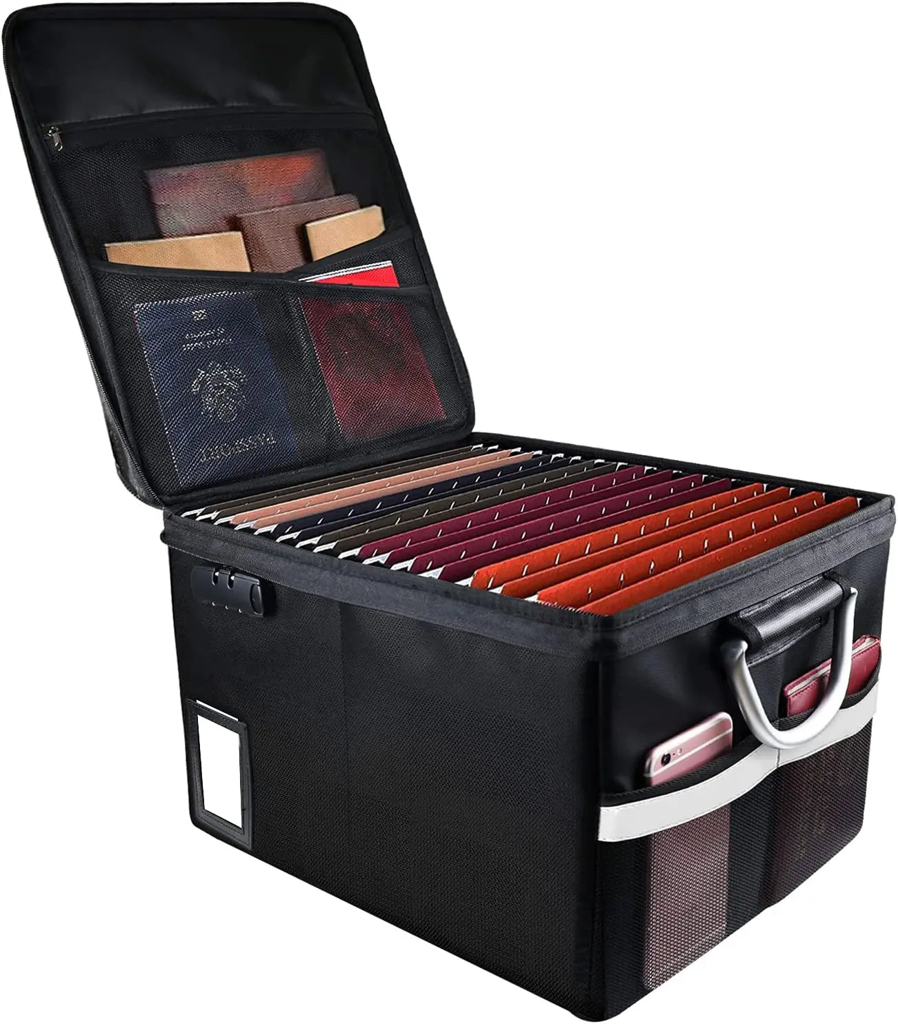 Custom Water-Resistant and Fireproof Document File Organizer Box with Lock for Home Office