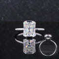Moissanite Jewelry 8*10mm Radiant Cut Moissanite Stone 10k White Gold Solitaire Engagement Ring