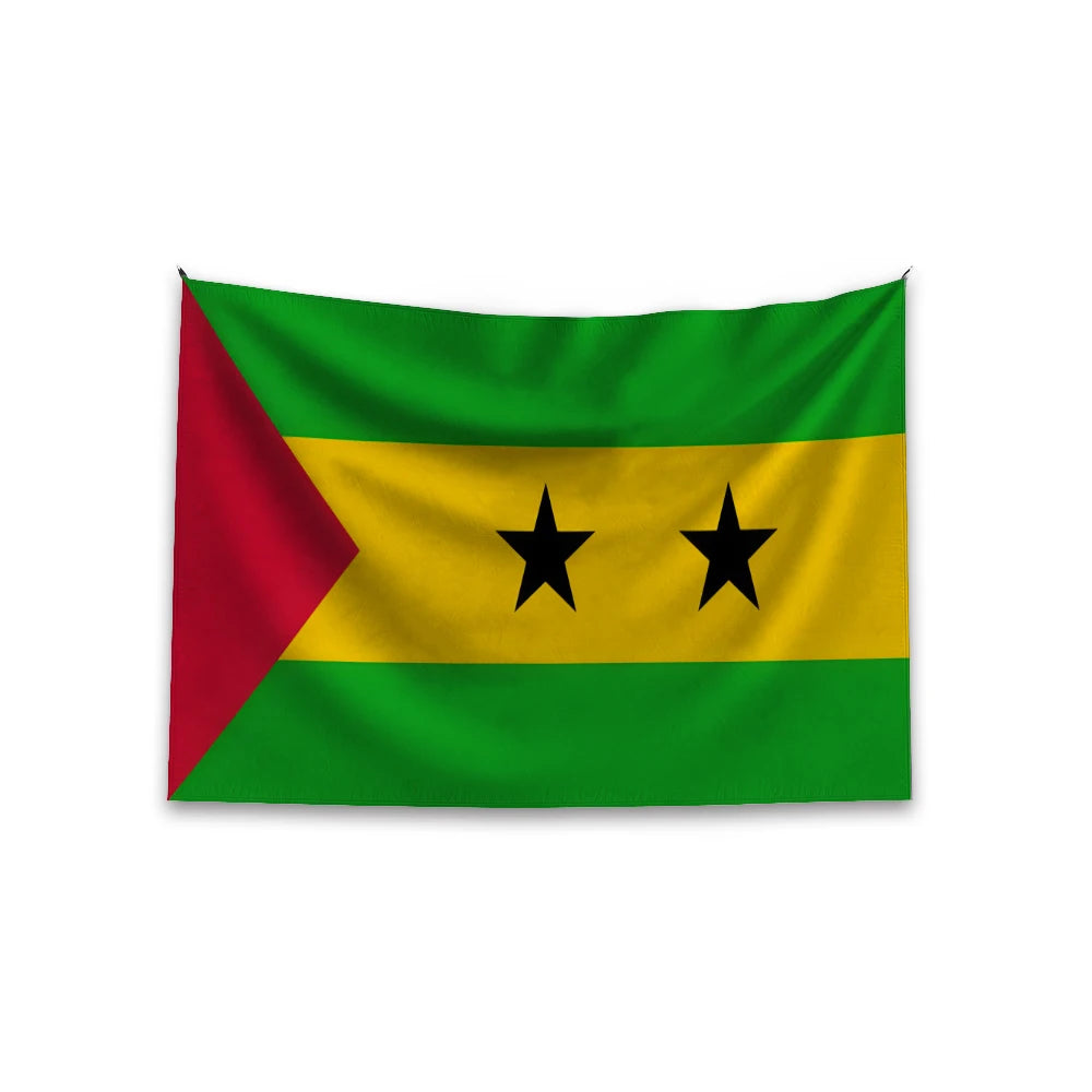 Promotional Product Banderas De Paise Double Side Printed 100%Polyester Outdoor Decoration Custom the Sao Tome and Principe Flag