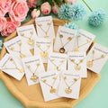 Risingmoon 3pcs/card Waterproof 18K Gold Plated Earrings Tarnish Free Stainless Steel Necklace Jewelry Sets for Women