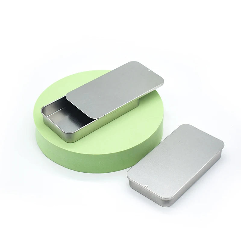 Flexible Mold Opening for Customized Silver and Black Sliding Tin Boxes Sold Directly by the Factory.