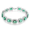 New Arrival Designs Bracelet With White CZ Created Gemstones Tennis Bracelet Earrings for Ladies