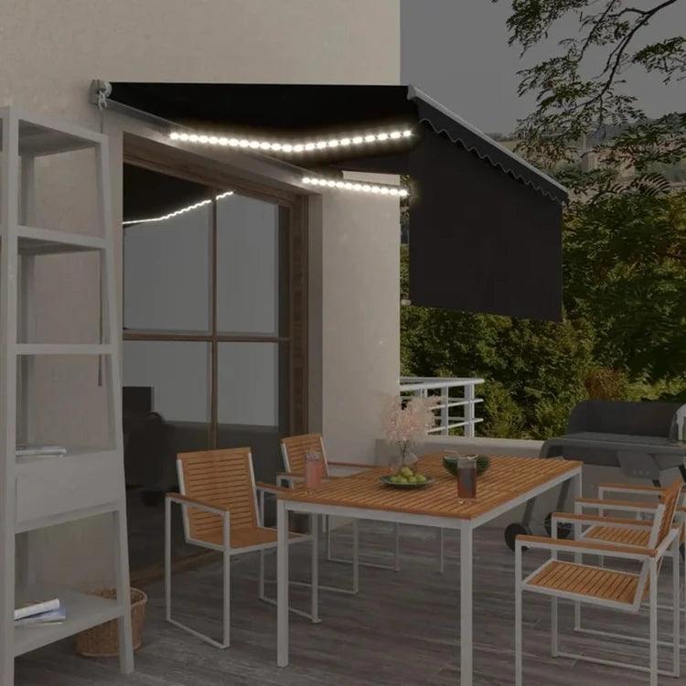 Wholesale Automatic Waterproof 12X13 LED Retractable Outdoor Awning From Leroy Merlin Spain Aluminum Frame with Acrylic Sail