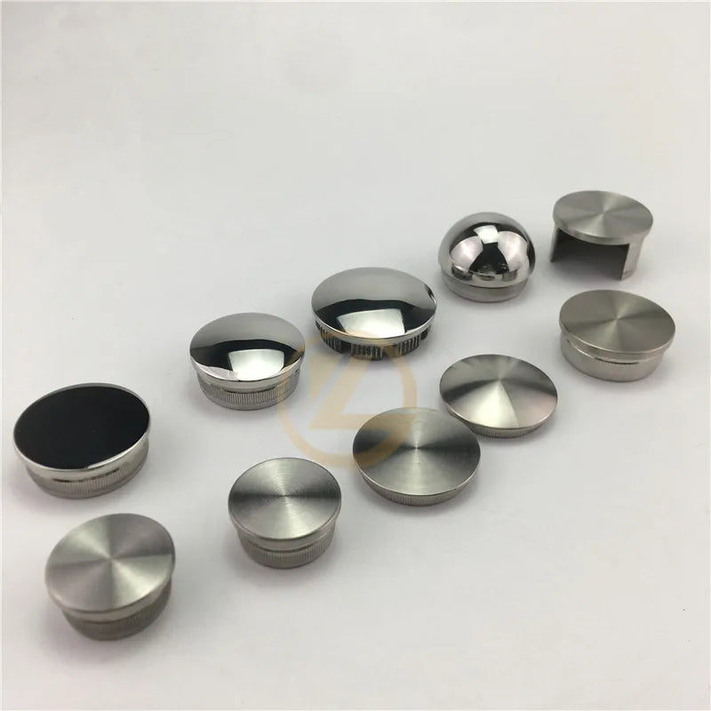 YL Easy DIY 25x21 Round End Cap Stainless Steel Balustrade Balcony Glass Fittings