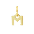 18k Gold Initial Letter M Charms Au750 Jewelry Making Accessories DIY Bracelet Necklace Charm Pendant Jewelry Making