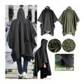 Portable 3-in-1 Waterproof Thin Polyester Poncho Hooded Sleeve Raincoat All Seasons Outdoor Camping Bicycle Riding Tent Cover