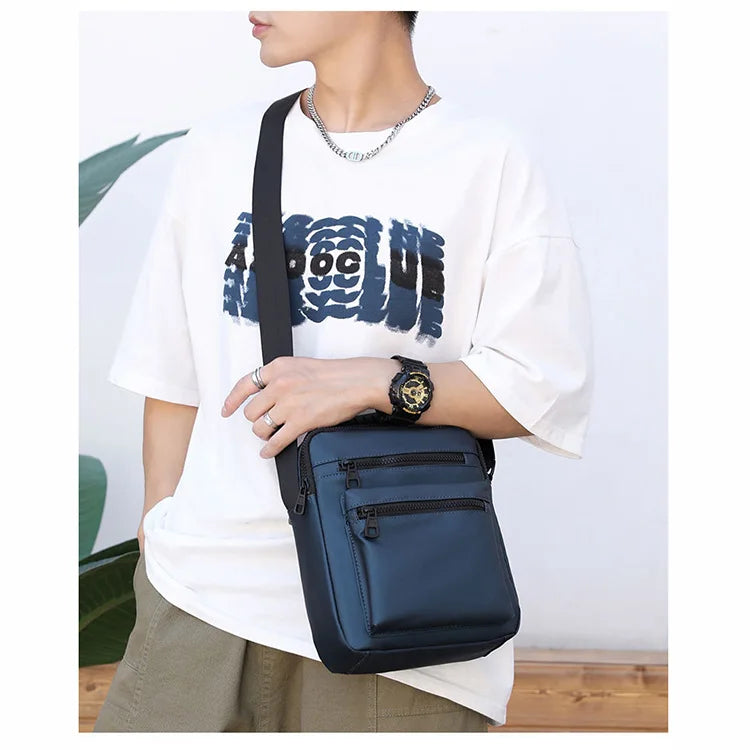 Factory Direct Supply Fashion Sports Solid Color Oxford Cloth Men Shoulder Messenger Bag