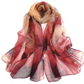 Vintage Summer Fashion Women's Lightweight Floral Printed Thin Chiffon Scarf Shawl Polyester Leaf Silk Scarf for Ladies