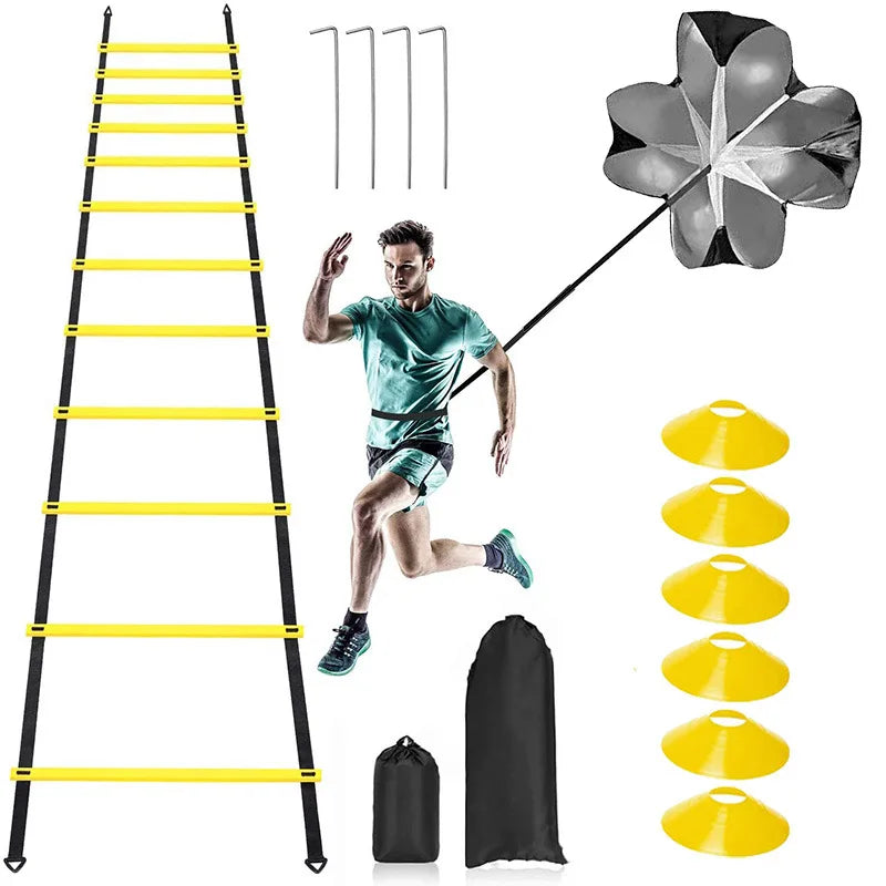 Custom Fitness Equipment Exercises Sports Speed Training Agility Ladder and Cones Set