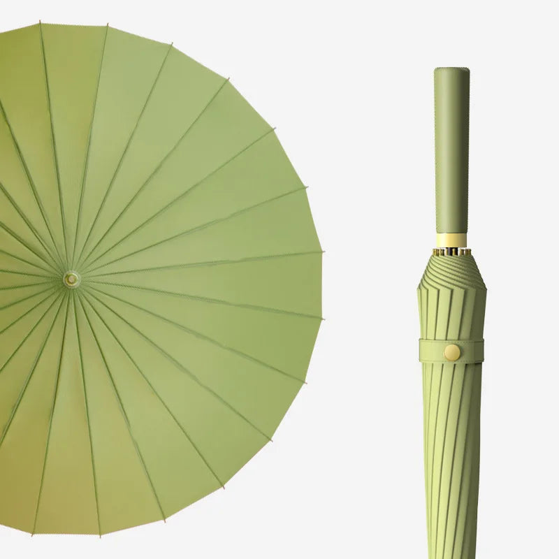 Classic 24-Rib Umbrella with Long Handle Straight Shaft Modern Design Large Vintage Style Promotional Gift for Business Men