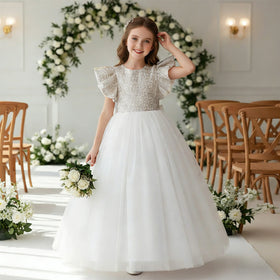 Noble Flower Girl Wedding Dress Red Birthday Dresses for Girls of 10 Year Old Fluffy Party Dress Girls with Big Bow