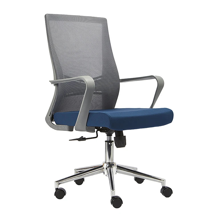Adjustable Executive Lift Mesh Office Chair with Ergonomic and Comfortable Fabric and Metal Chrome Leg Swivel Home Office Chair