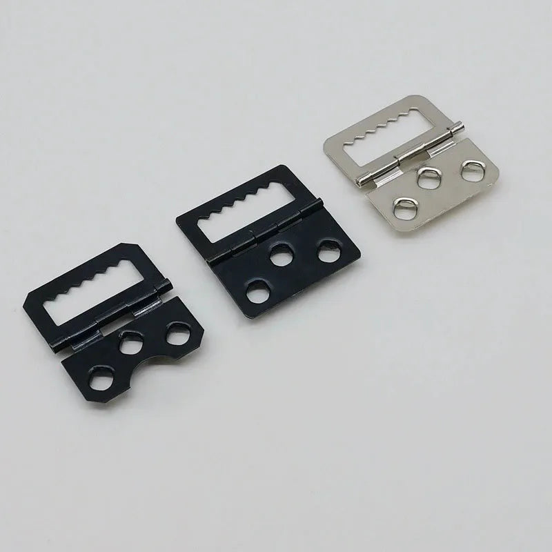 31x37mm No-nail Double-hole Iron Metal Sawtooth Black-oxide Photo Album Picture Frame Hanger Wall Hook Discount Hinge Box
