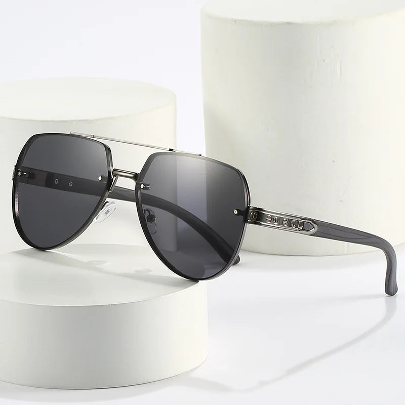 STORY XY3365 Ins Trendy Men's Metal Double Bridge Sun Glasses Women Classic Vintage Toad Mirror Shades Pilot Sunglasses
