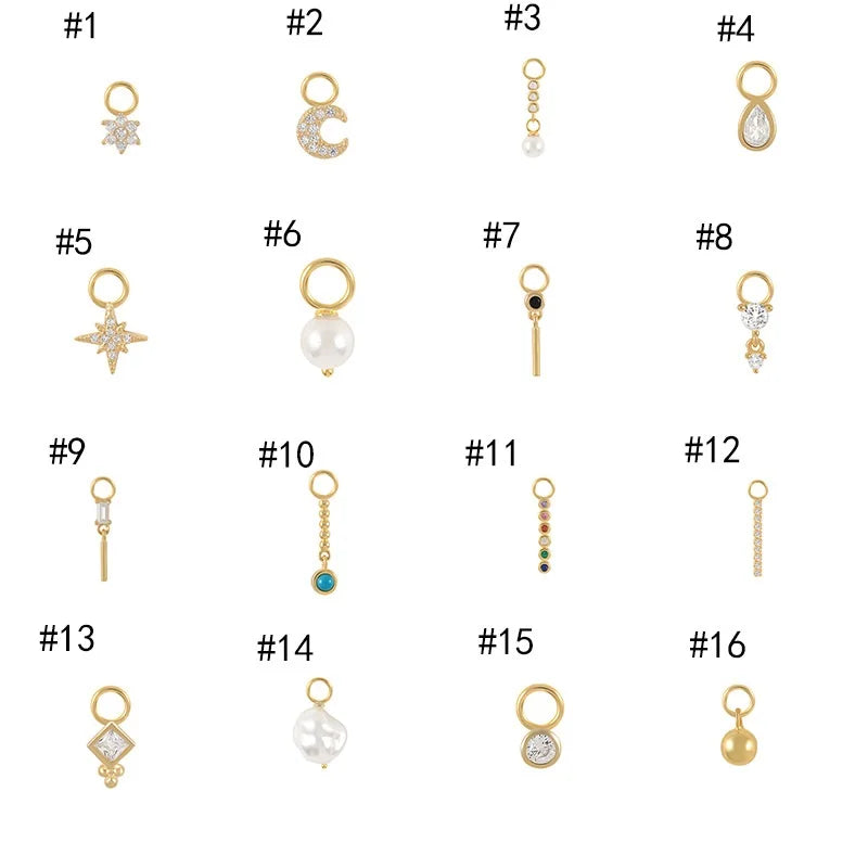 925 Sterling Silver 18K Gold Plated Dainty DIY Earring Charm Accessories Only Pendant Jewelry