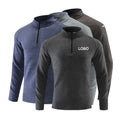 Custom Logo Fashion Sports Casual Zip Knit Long Sleeve T-shirt Stand Collar Men's T Shirt With Zippers