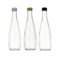 Factory Custom clear 330ml 500ml Glass Bottle with Aluminum Screw Lid for Sparkling Water
