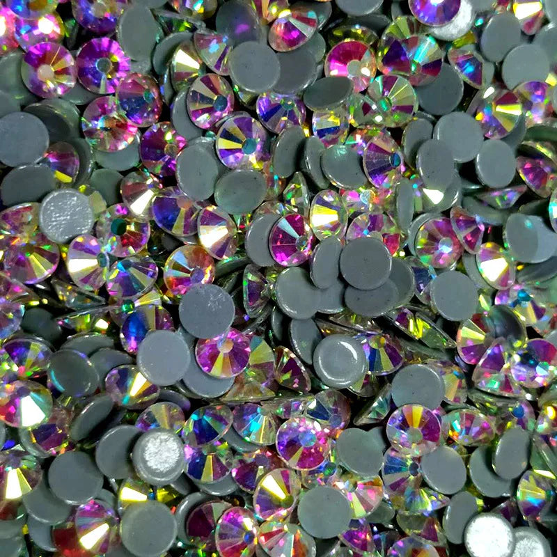 Wholesale SS4 SS6-SS20 Round Strass Hot Fix Crystal Flat Back Rhinestone Bulk Flatback Glass Hotfix Rhinestone for Garment