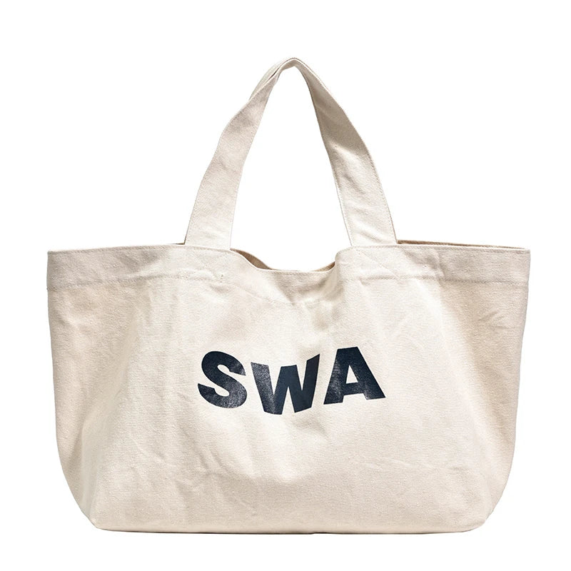 Women Top Handle Bag Custom logo Canvas Tote Class Bags