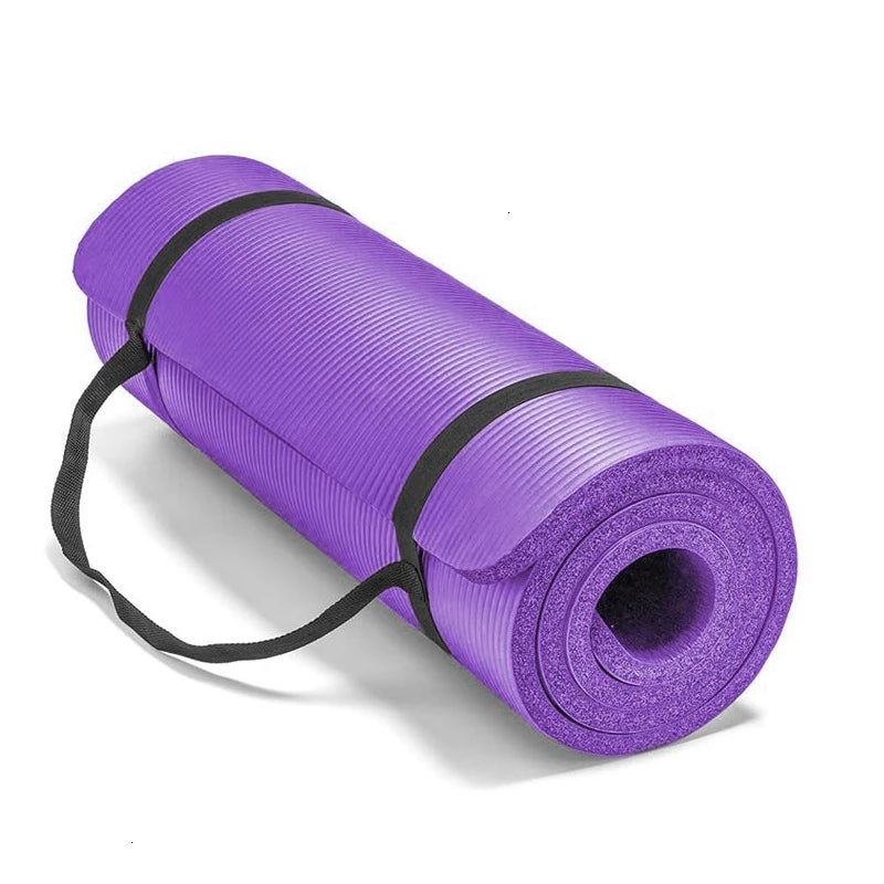 ZY YM01 Non-Slip Durable NBR Exercise & Workout Mat with Self-Strapping System 183x61cm Multi-Color for Yoga/Gym/Pilates MegaBDM