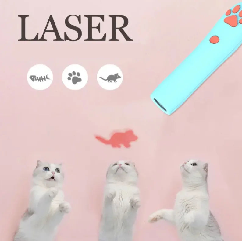 Luxury Eco-Friendly Pet Cat Toy LED Light Projection Patterns Interactive Cat Teaser Stick for Dog Play