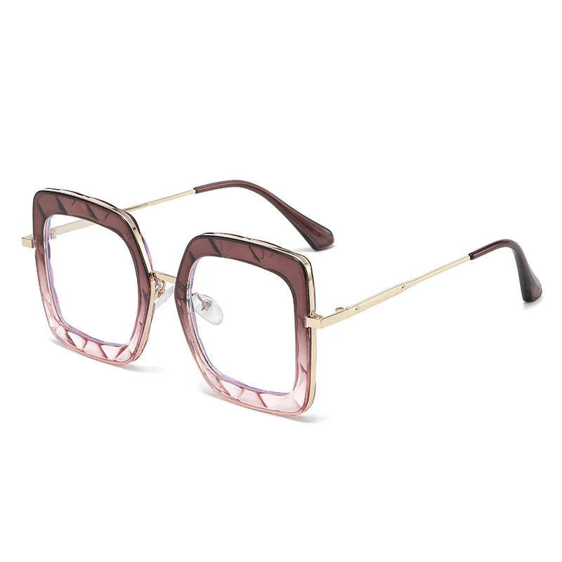 INS Classic Retro Oversized Frames square Blue Light Blocking Glasses Women 2023 Fashion Lunette Custom Own logo