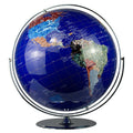 Seeball 50cm Sapphire Blue Desktop Universal Bright Chrome Globe Carbon Fiber Liner Crystal Plating for Popular Science