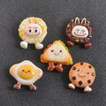 Cookie Shape Resin DIY Accessories Glue Cartoon Hairpin Poached Food Play Widget Style 3D Decoration