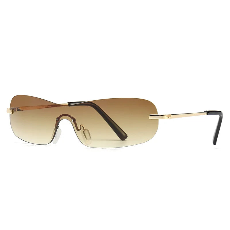 899 Oversized One Piece Sunglasses Women Fashion Rimless Clear Ocean Gradient Lens Shades UV400 Men Sun Glasses