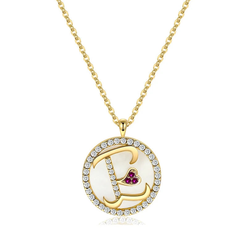SGARIT Wholesale Jewellery 925 Silver Zircon Letter E Pendant Charm Chain Necklace for Women