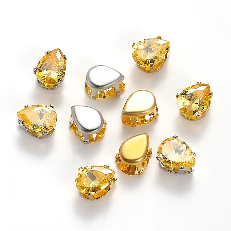 Lan Guang Factory Direct AAAAA Quality Synthetic Cubic Zirconia Pear Cut 6x8mm Drop Zircon for Jewelry and Clothing Decoration
