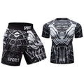 3D Printed Fully Men MMA Shorts Custom Sublimation Printing Rash Guard BJJ Spandex/Polyester