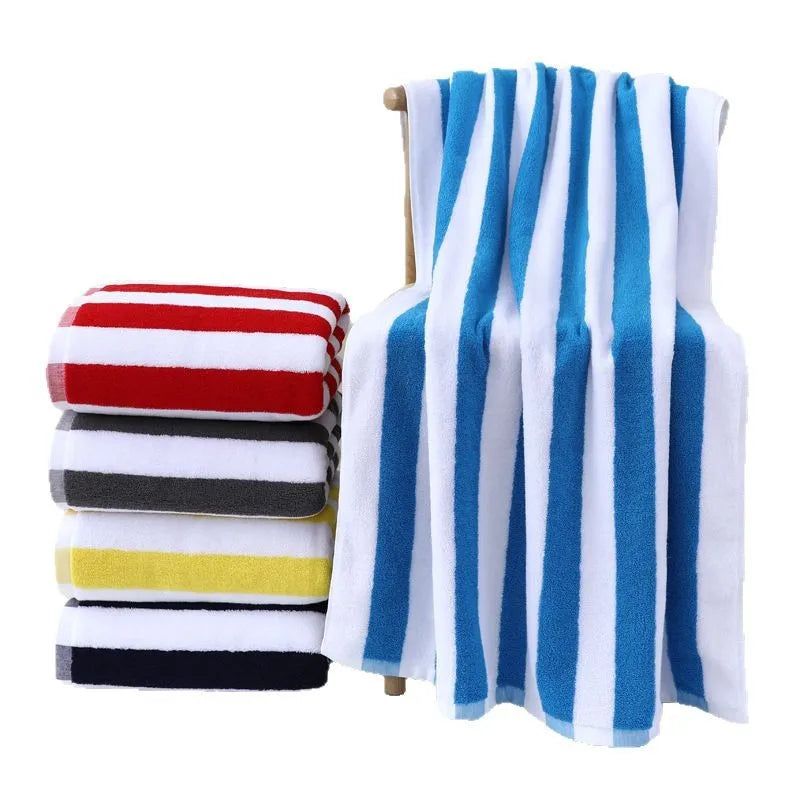 Good Quality Personalized Beach Towels for Adults Pool Towels with Name 100% Cotton 70"x30" Quick Dry Striped Beach Towels