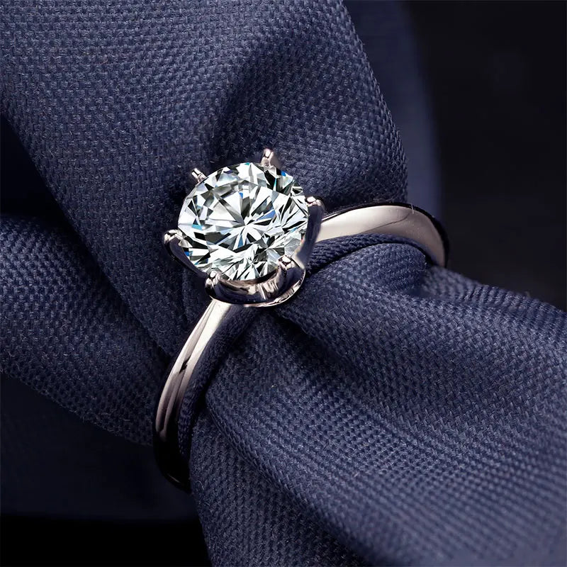 Fashion Style 925 Sterling Silver Moissanite Diamond Ring Jewelry