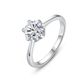 1 Carat 925 Sterling Silver Cluster Engagement and Wedding Rings with Pave Setting and Rhodium Plating Trendy Style