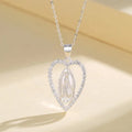 Fashion Jewelry Women Cubic Zirconia Heart-Shaped Religion Sterling Sliver 925 Pendant