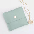 CSMD Creative Personal Brand Accepted Envelope Style Green Jewelry Bag Embossing Bracelet PU Leather Pouches With a Snap Button