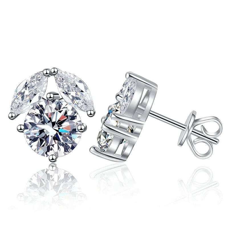 Elegant and Luxurious S925 Sterling Silver Moissanite Earrings Dazzling Gemstone Accessory