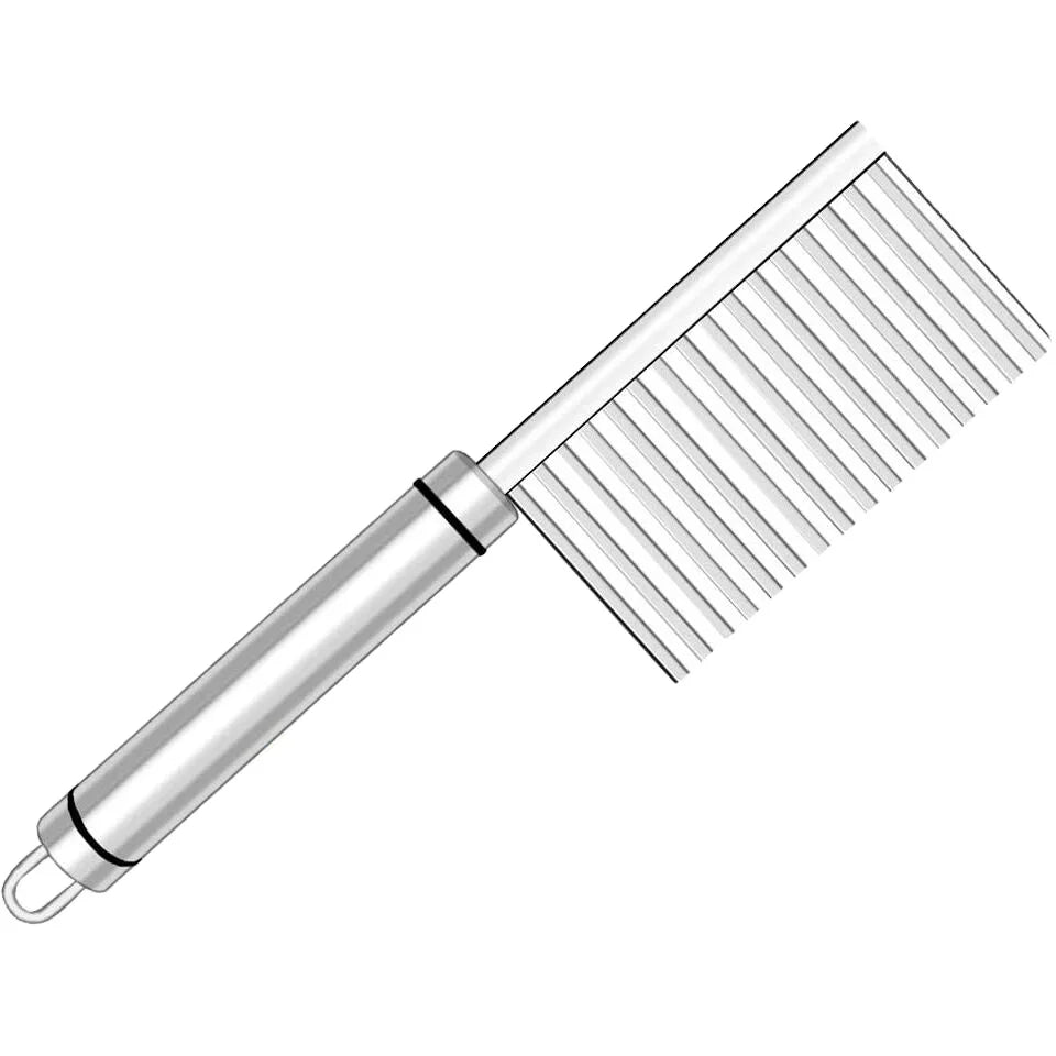 Stainless Steel 430 French Fry Cutter Corrugated Cutting Knife Potato Slicer Onion Slicer Wavy Cutter with Hook