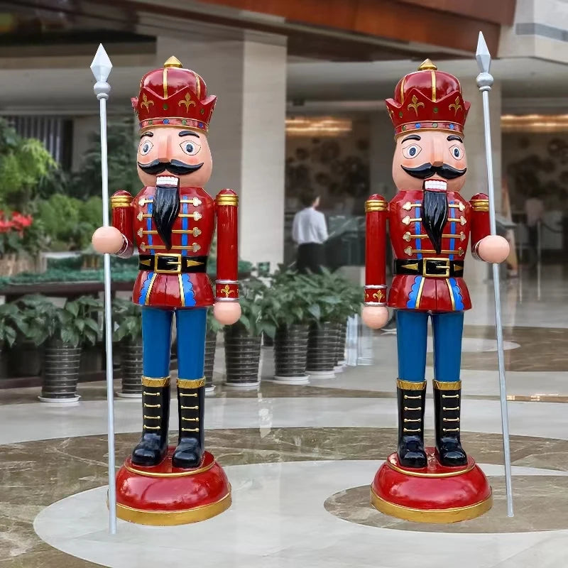 Wholesale Christmas Fiberglass Large Sculptures Big Size Resin Nutcrackers for Sale