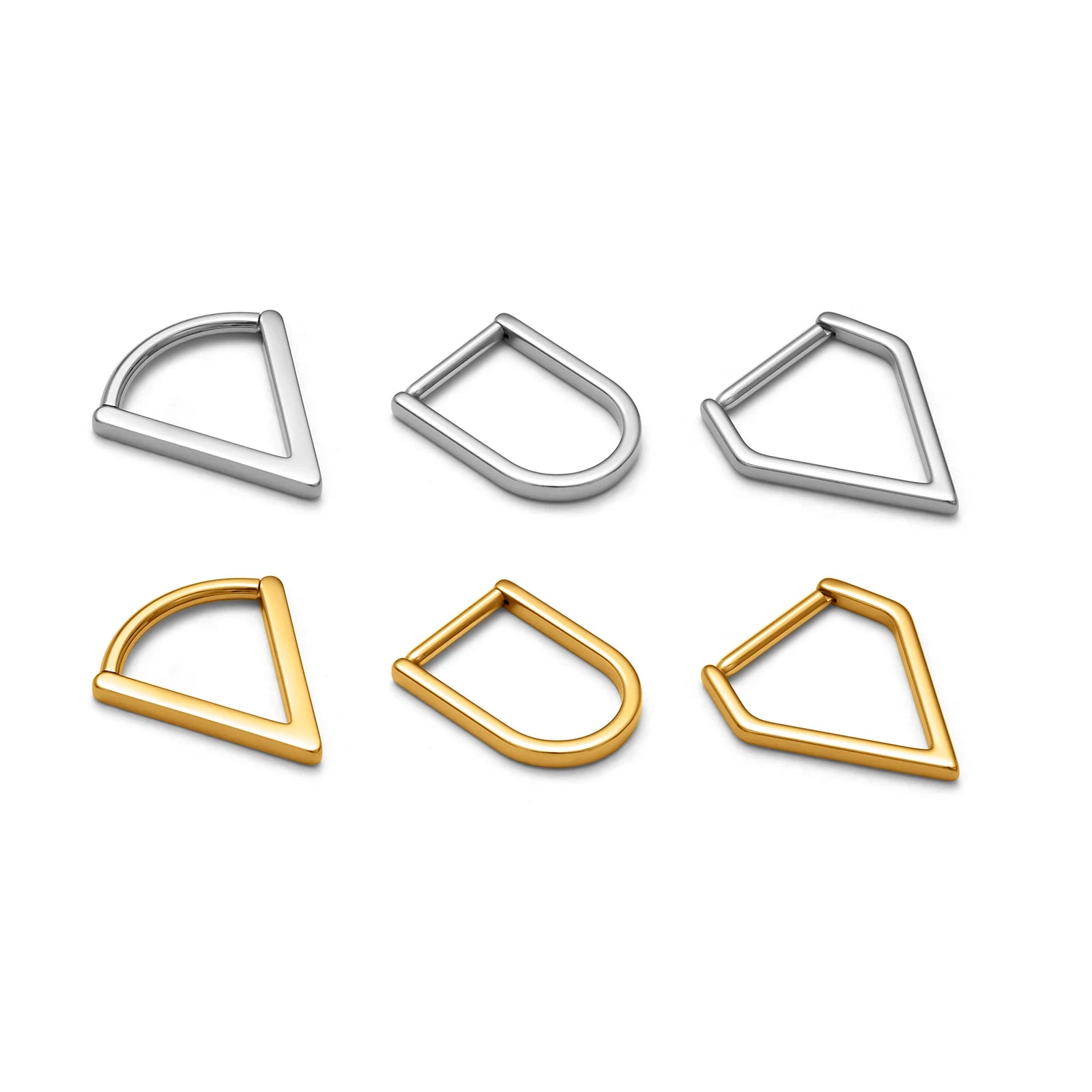 ASTM F136  Titanium 16G Clicker Earrings Septum Hoop Nose Piercing Rings Geometry Shaped Cartilage Helix Lobe Daith Jewelry